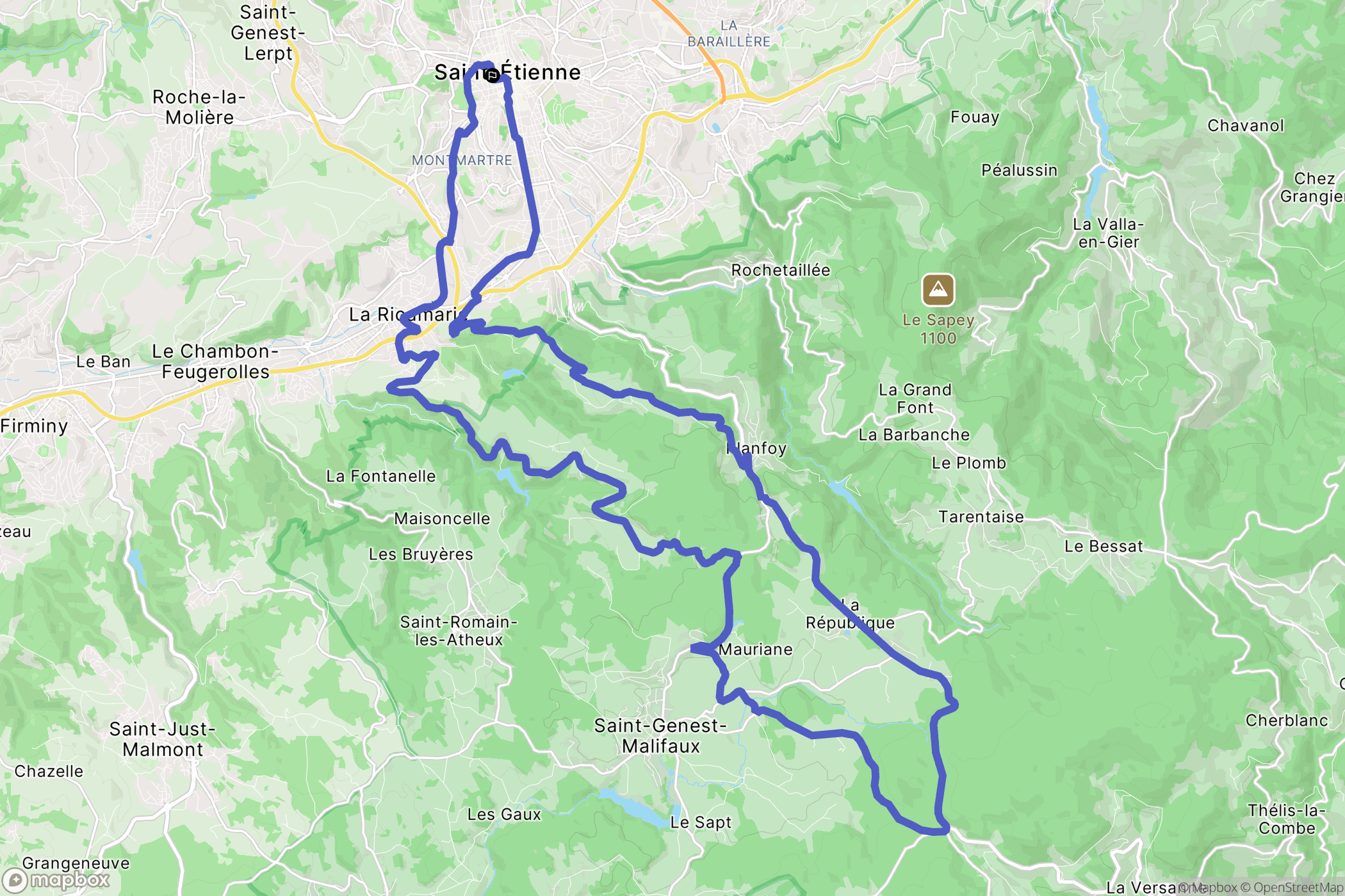 Saint-Etienne: routekaart voor buitenactiviteiten - France