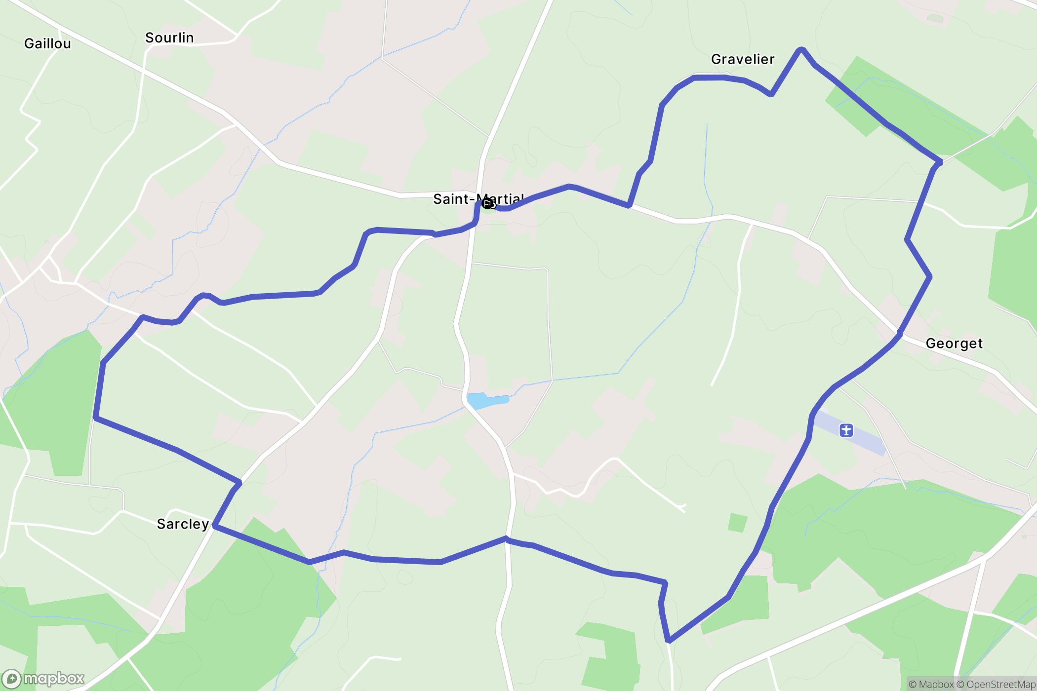 Saint-Martial : carte du parcours de randonnée - France