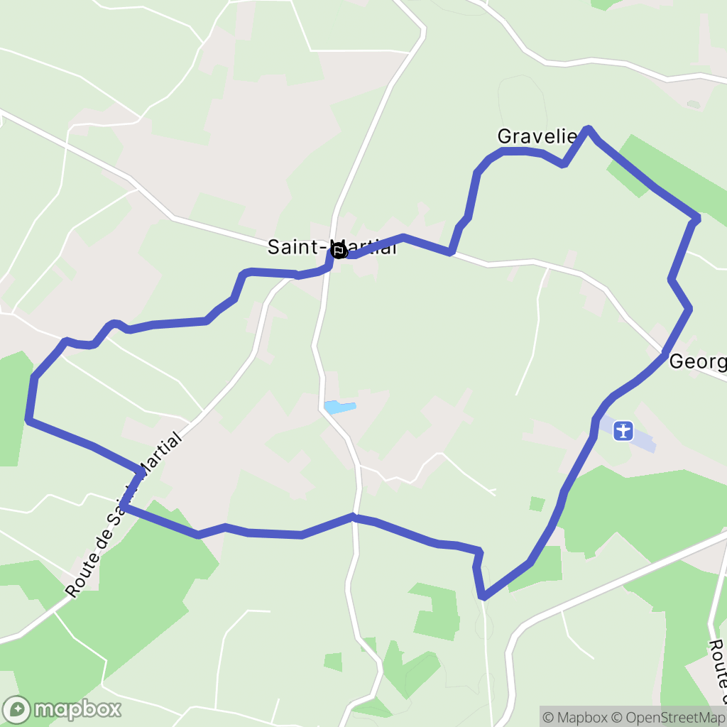 Saint-Martial : carte du parcours de randonnée - France
