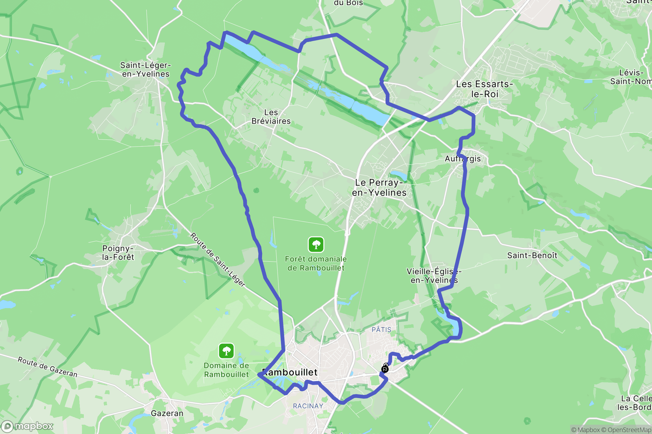 Rambouillet : carte du parcours de randonnée - France