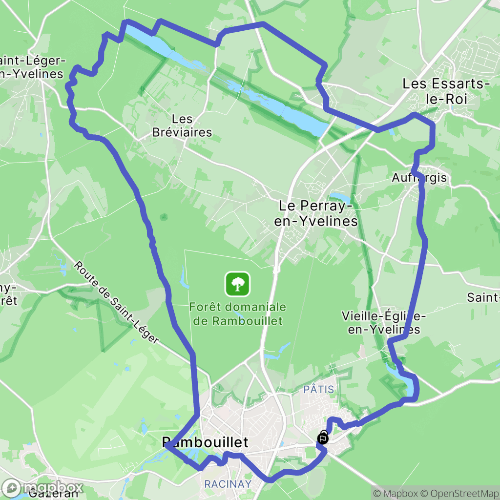 Rambouillet : carte du parcours de randonnée - France
