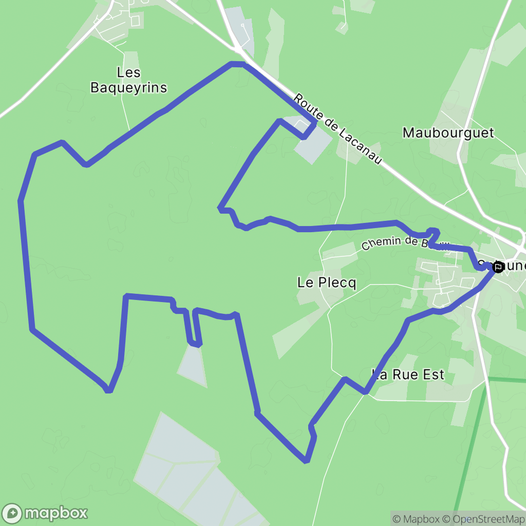 Salaunes : carte du parcours de randonnée - France