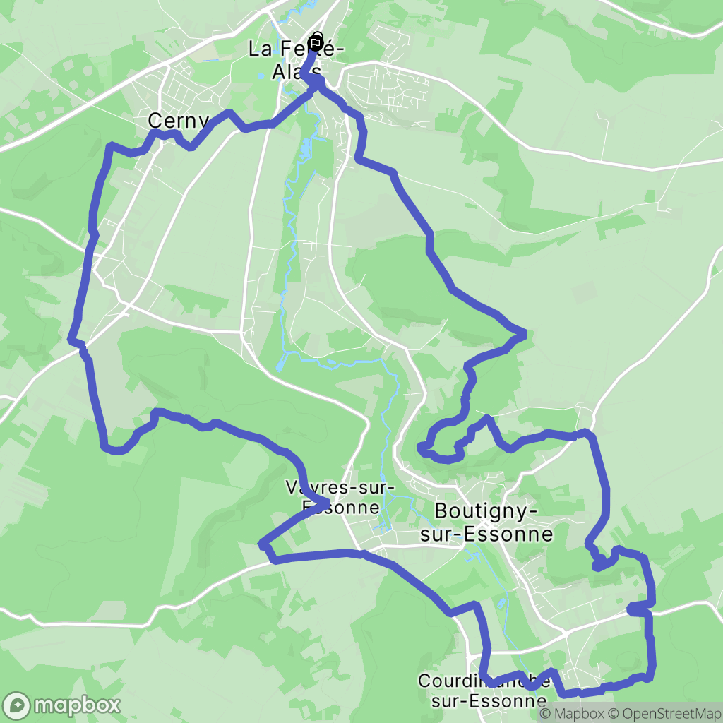 La Ferté-Alais : carte du parcours de randonnée - France