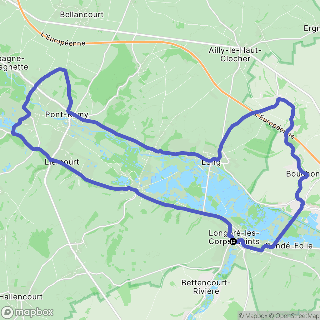 Longpré-les-Corps-Saints : carte du parcours de randonnée - France