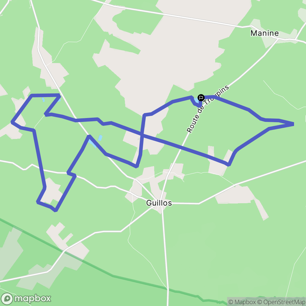 Guillos : carte du parcours de randonnée - France