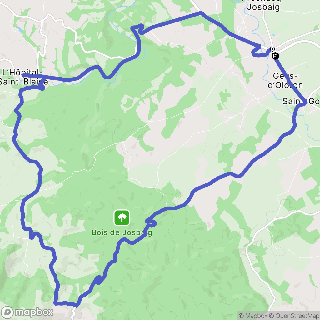 Préchacq-Josbaig : carte du parcours de randonnée - France