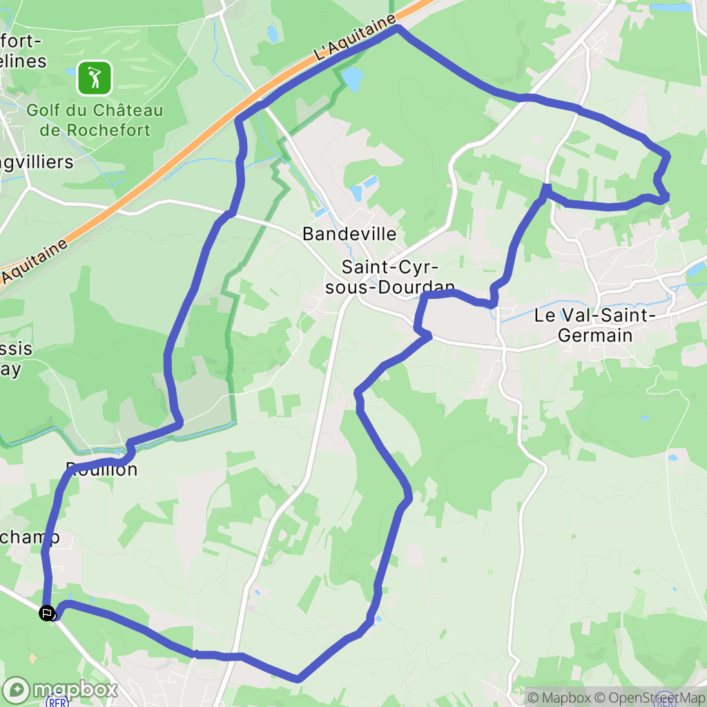 Dourdan : carte du parcours de randonnée - France