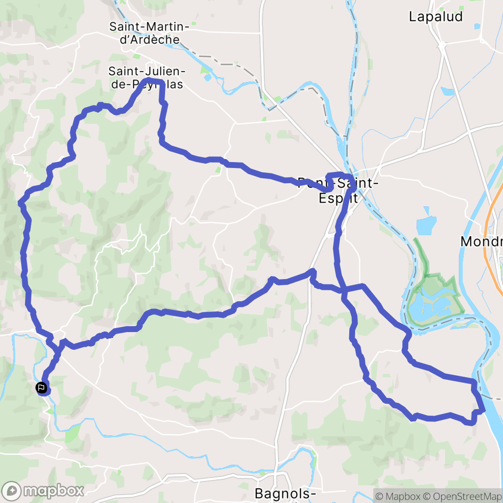 La Roque-sur-Cèze : carte du parcours de randonnée - France