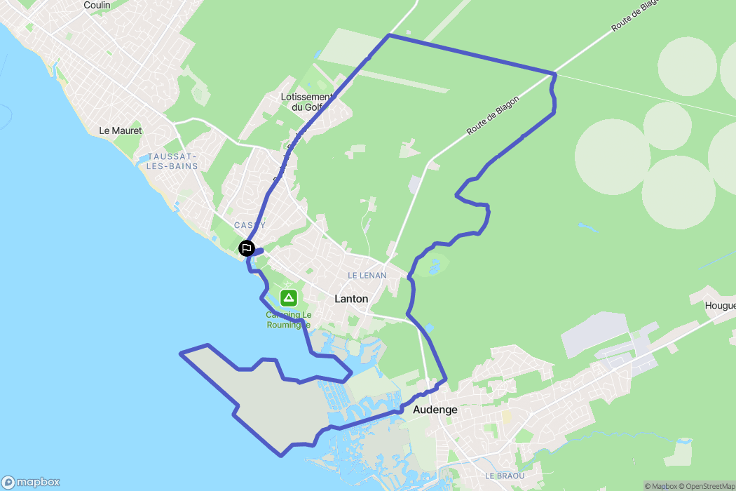 Lanton : carte du parcours de randonnée - France