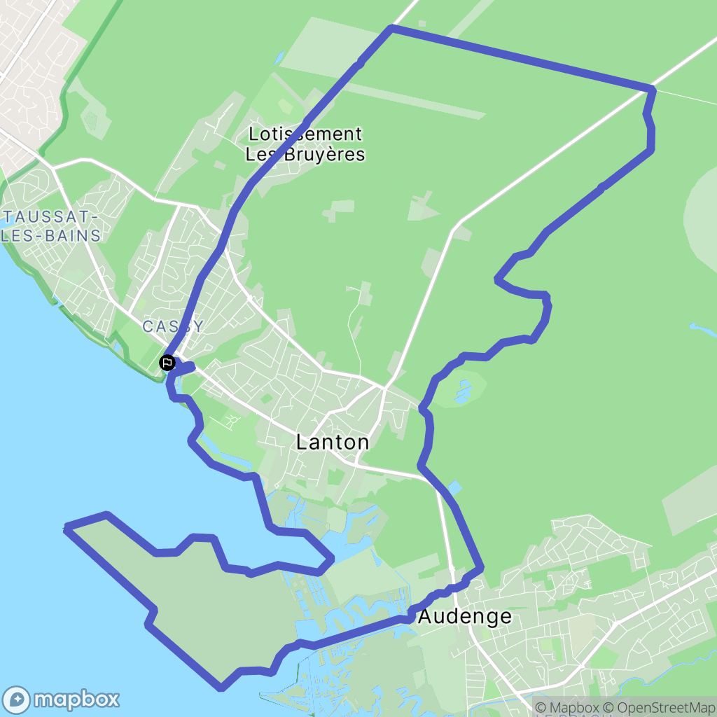 Lanton : carte du parcours de randonnée - France