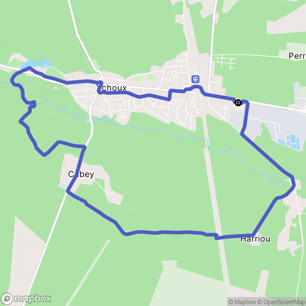 Ychoux : carte du parcours de randonnée - France