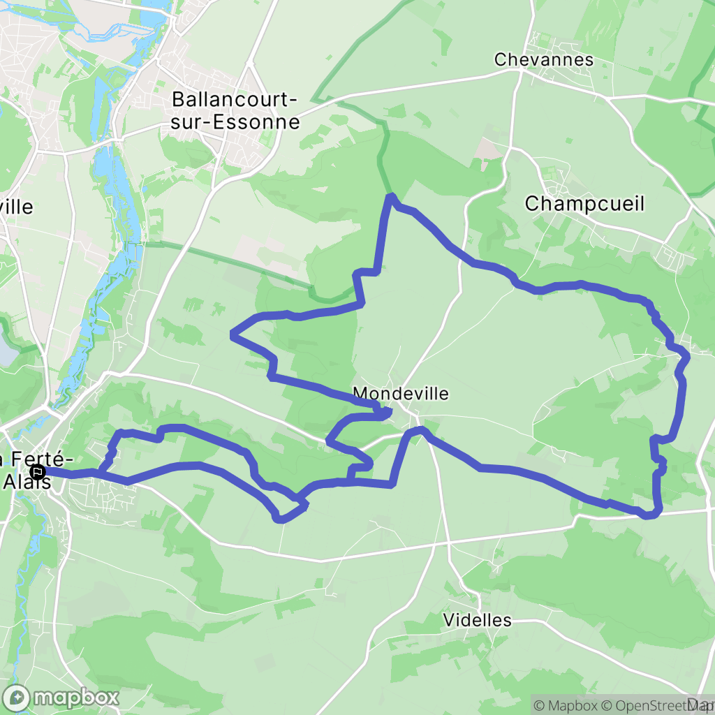 La Ferté-Alais : carte du parcours de randonnée - France