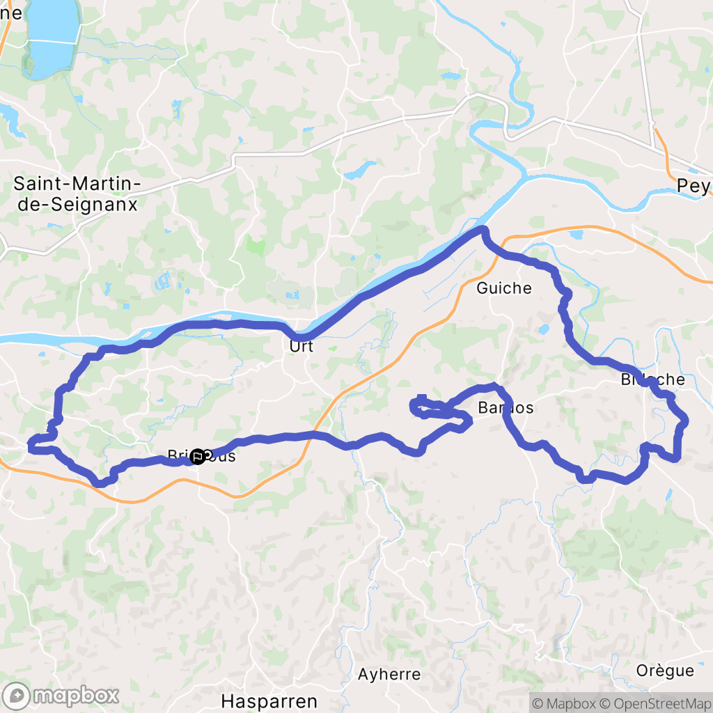 Briscous : carte du parcours de randonnée - France