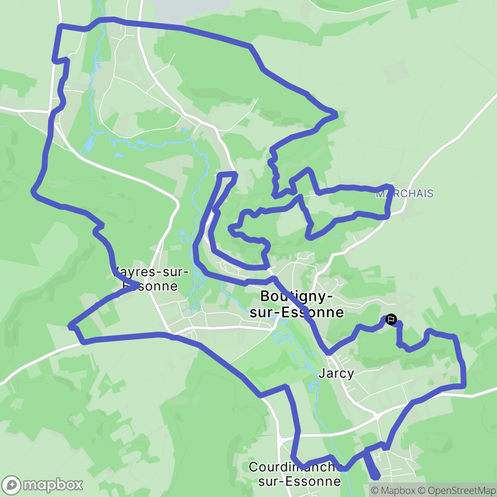 Boutigny-sur-Essonne : carte du parcours de randonnée - France
