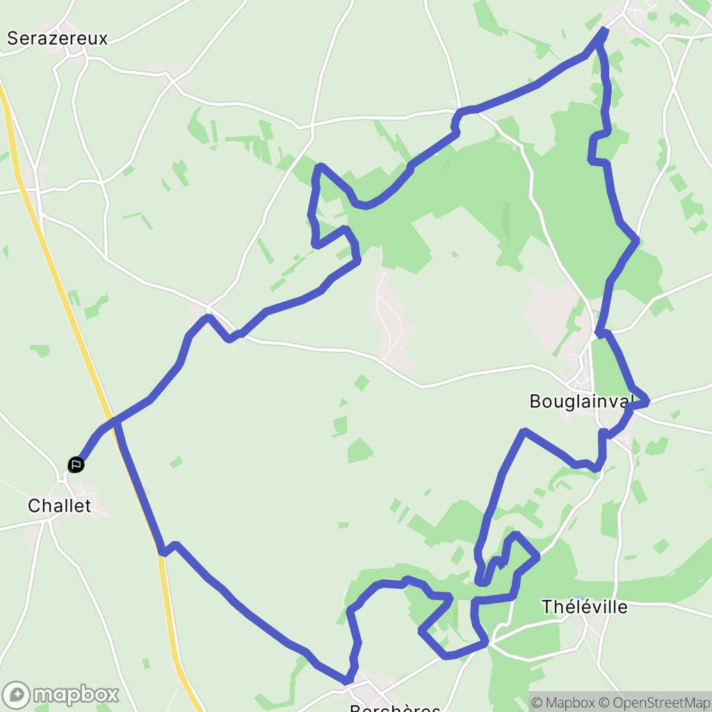 Challet : carte du parcours de randonnée - France