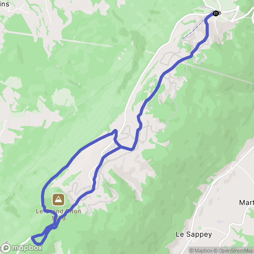 Collonges-sous-Salève : carte du parcours de randonnée - France