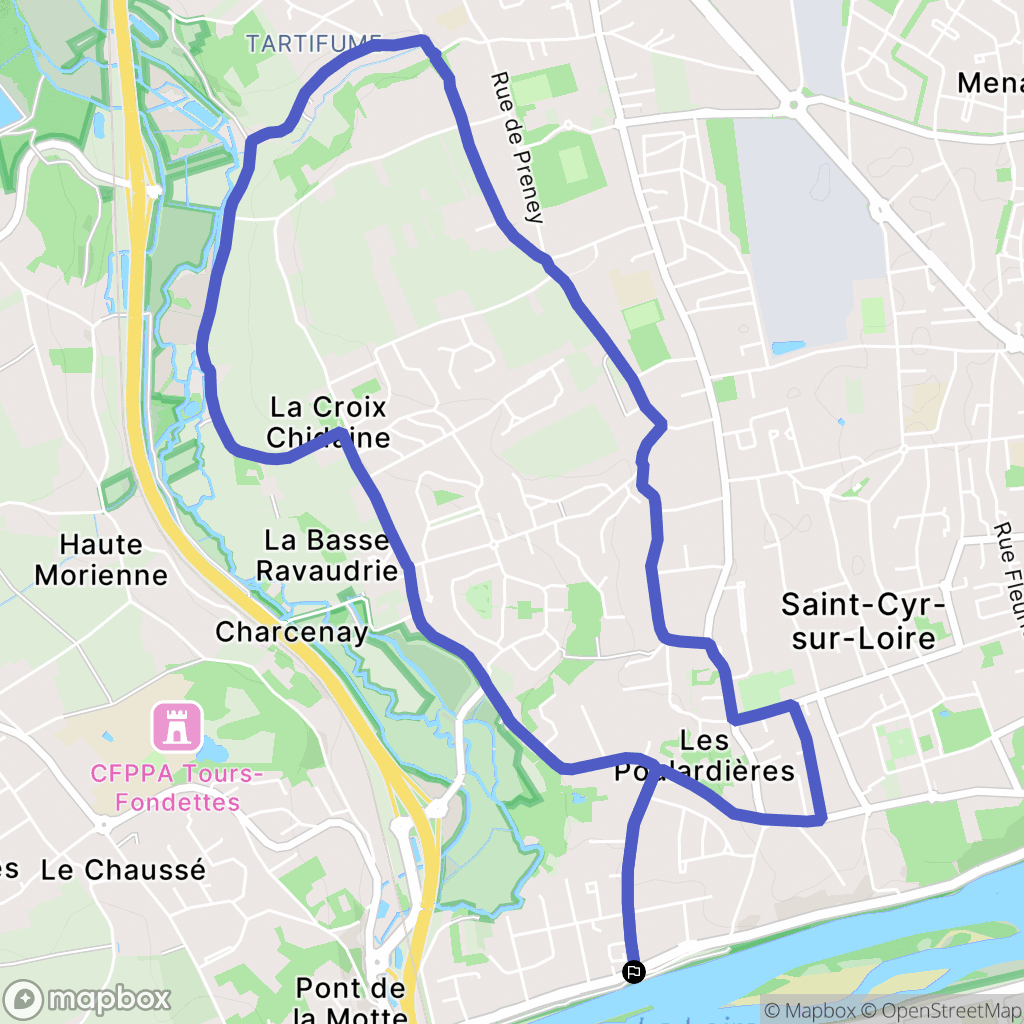 Saint-Cyr-sur-Loire : carte du parcours de randonnée - France