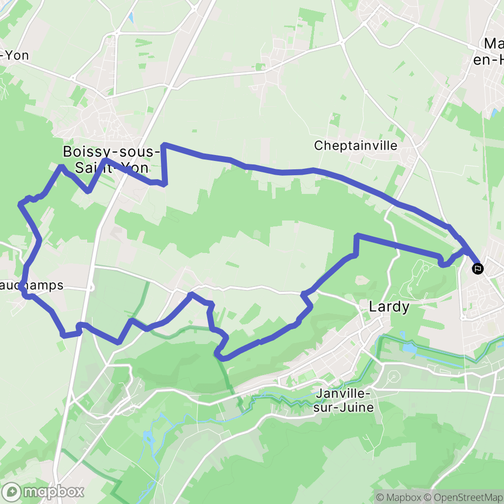 Lardy : carte du parcours de randonnée - France