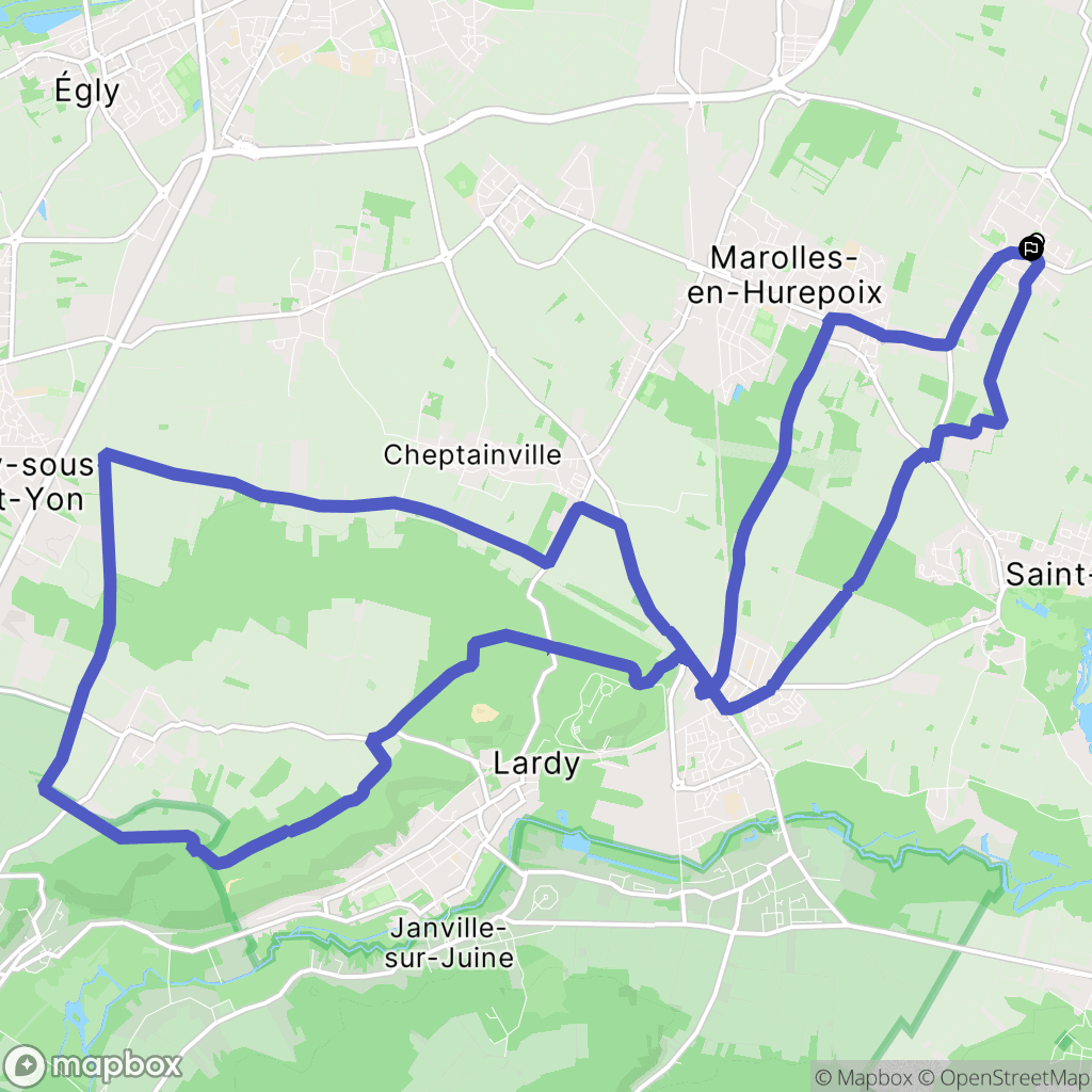 Leudeville : carte du parcours de randonnée - France