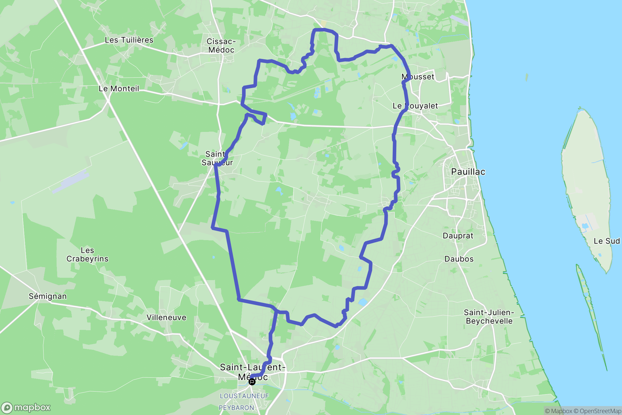 Saint-Laurent-Médoc : carte du parcours de randonnée - France