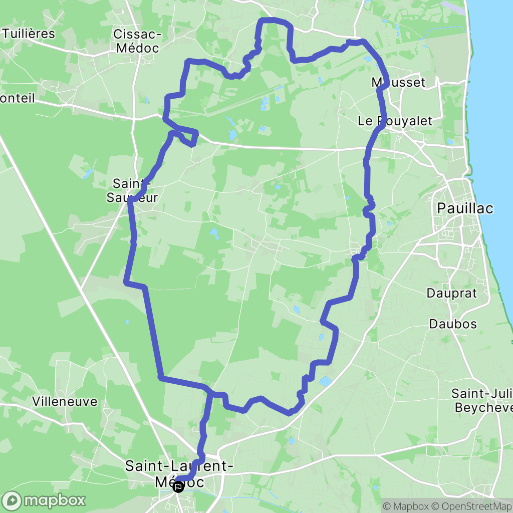 Saint-Laurent-Médoc : carte du parcours de randonnée - France