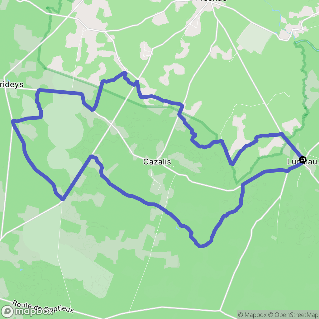 Lucmau : carte du parcours de randonnée - France