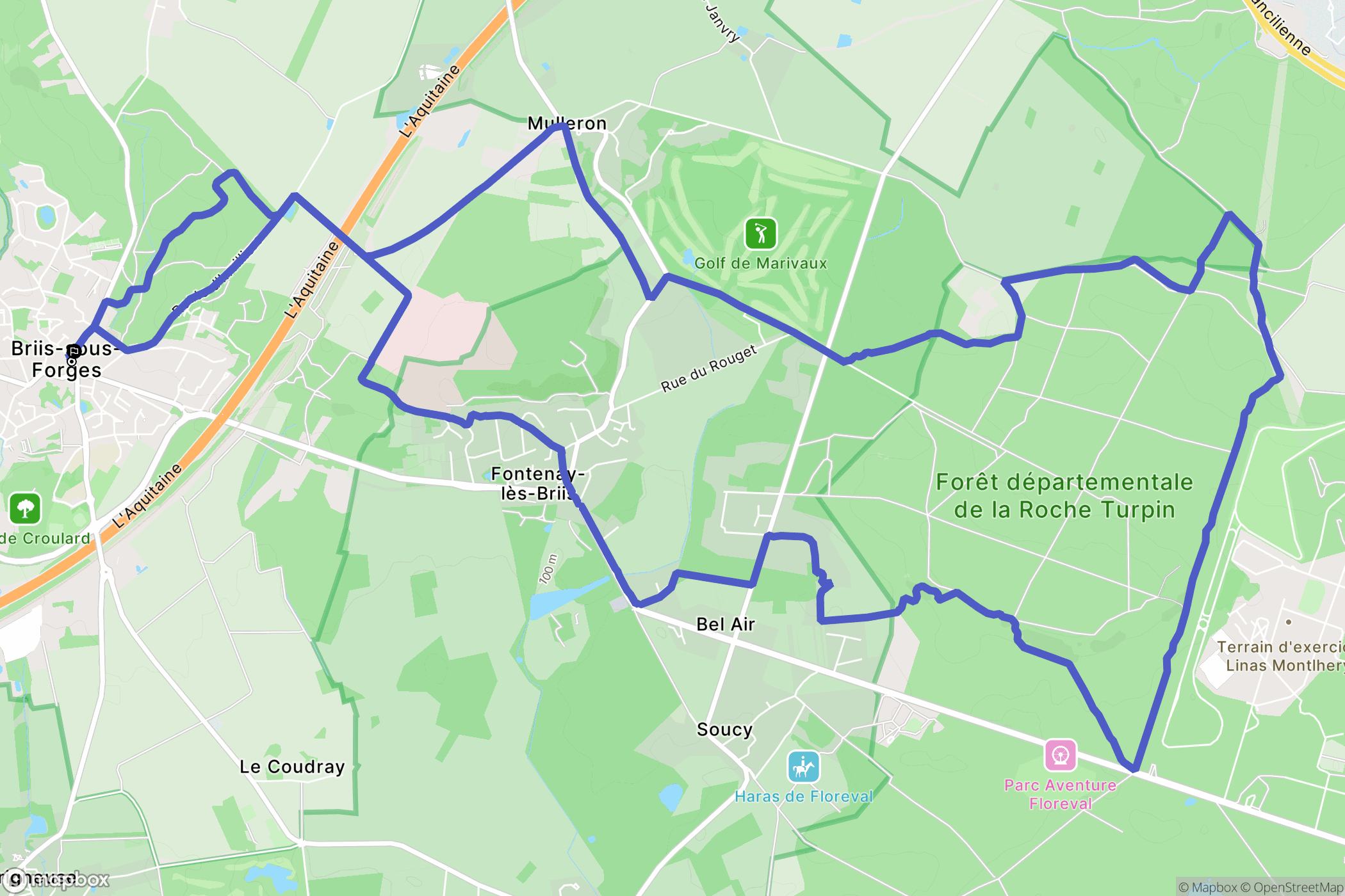 Briis-sous-Forges : carte du parcours de randonnée - France
