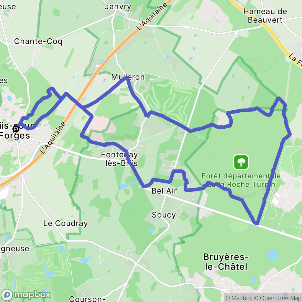 Briis-sous-Forges : carte du parcours de randonnée - France