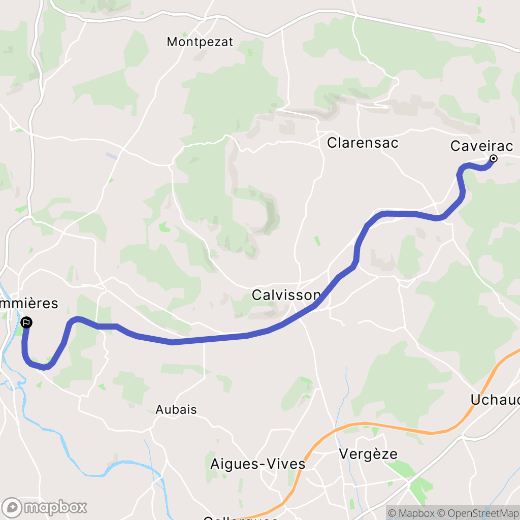 Caveirac : carte du parcours de randonnée - France