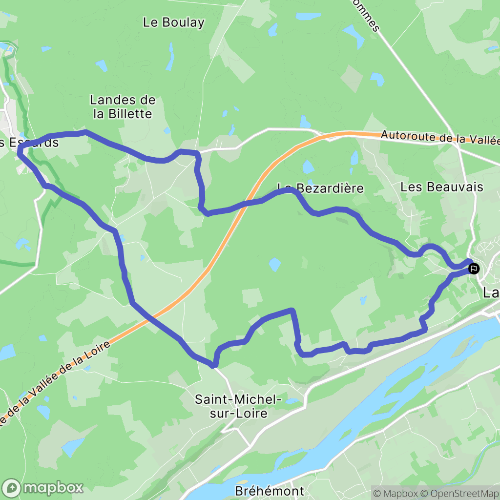 Langeais : carte du parcours de randonnée - France
