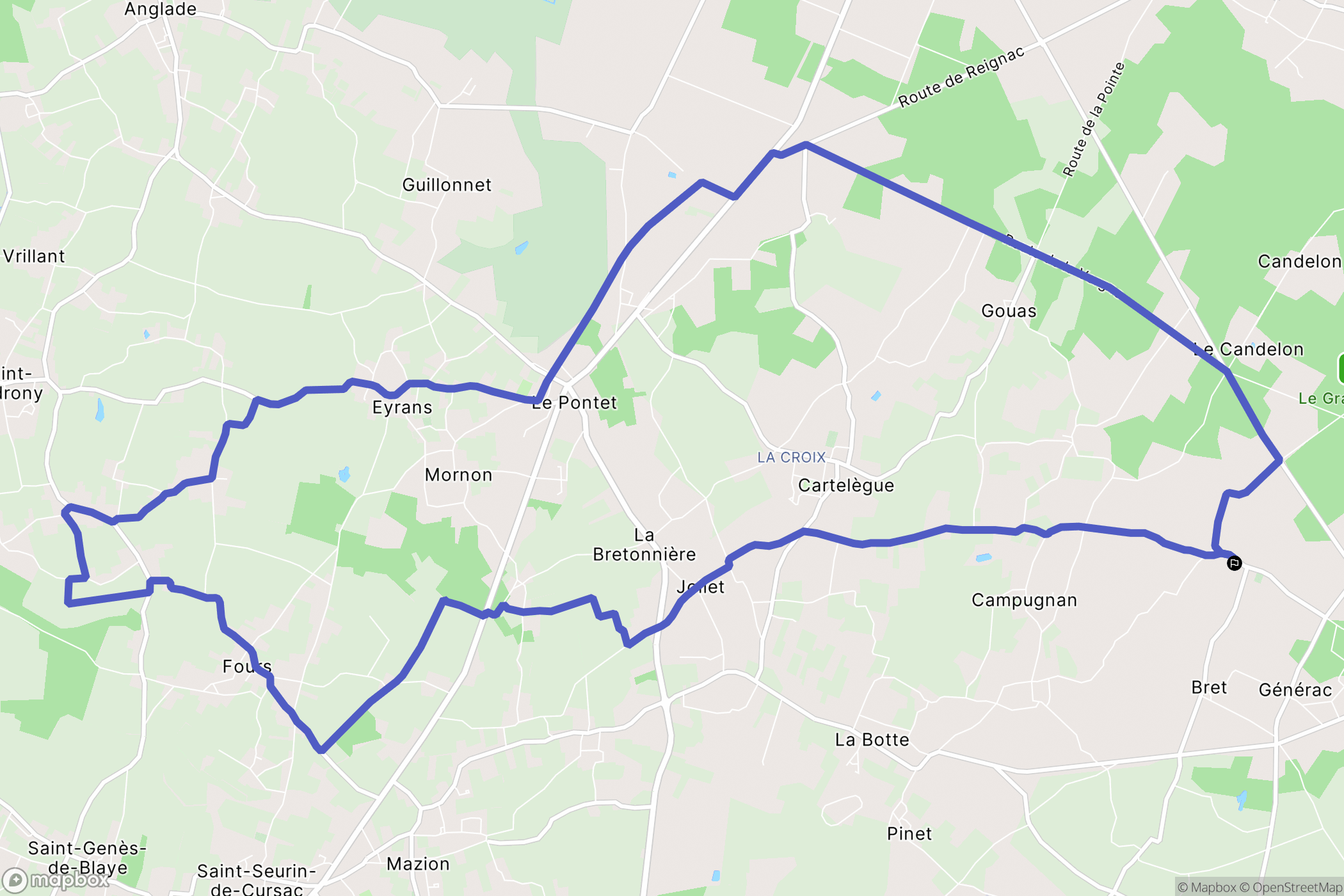 Générac : carte du parcours de randonnée - France