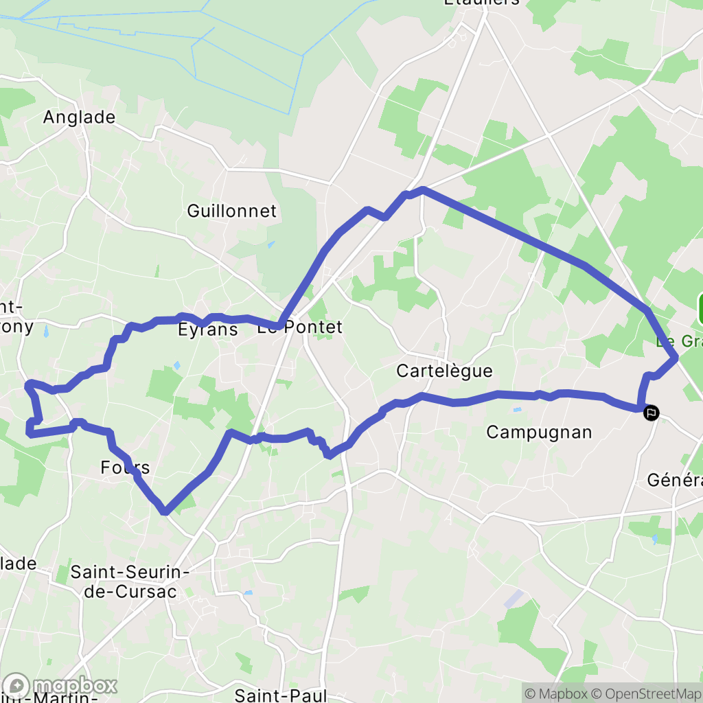 Générac : carte du parcours de randonnée - France