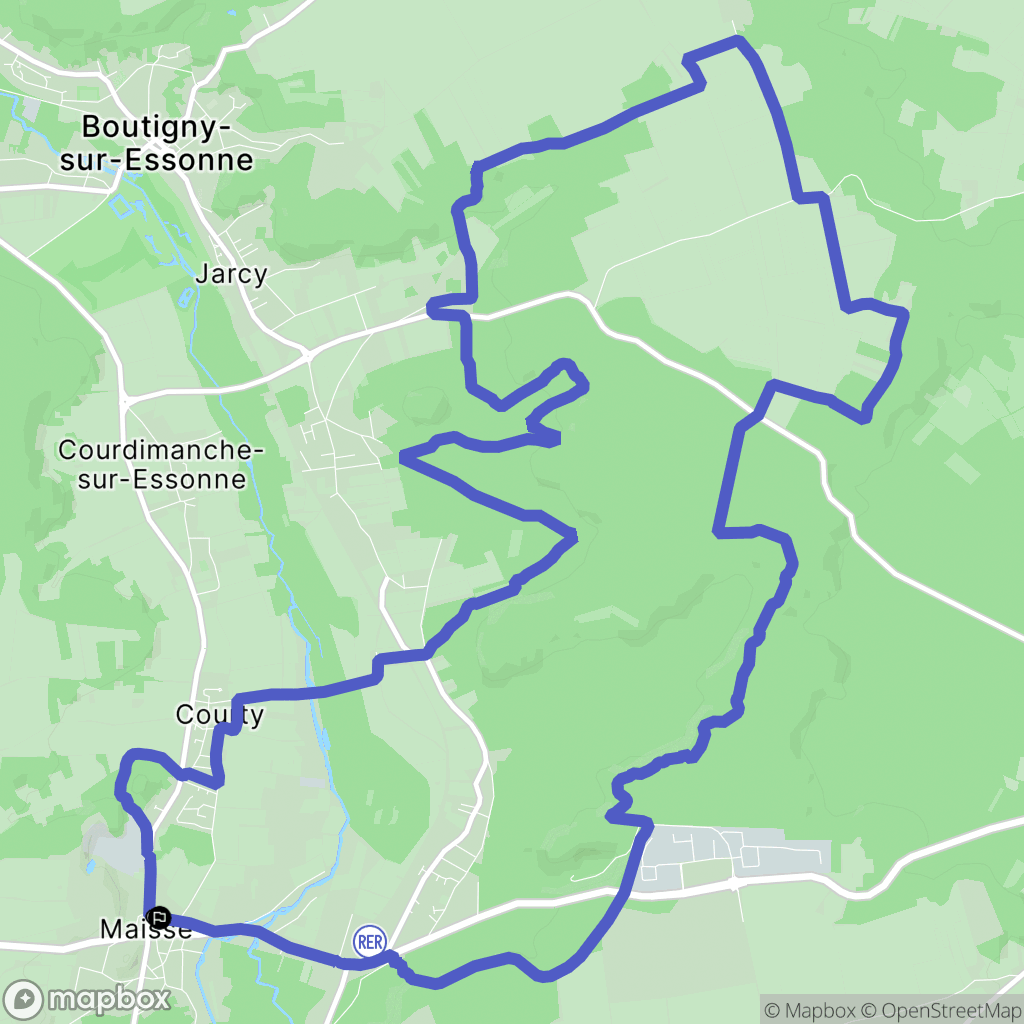 Maisse : carte du parcours de randonnée - France
