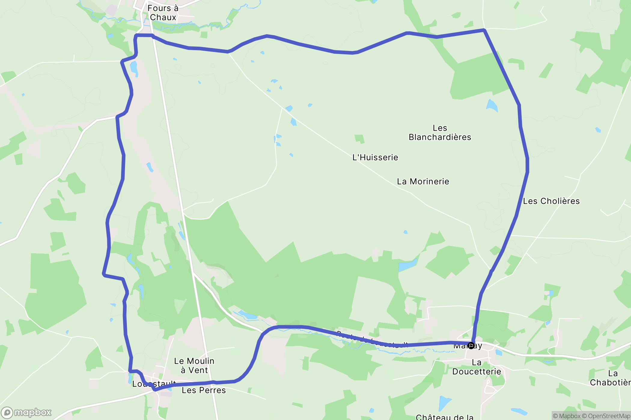Marray : carte du parcours de randonnée - France
