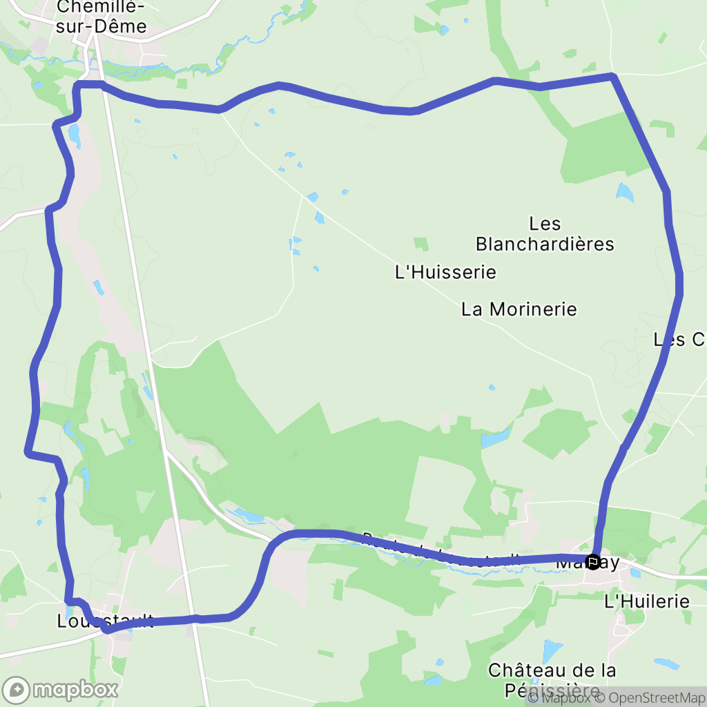 Marray : carte du parcours de randonnée - France