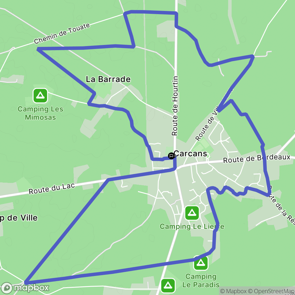 Carcans : carte du parcours de randonnée - France