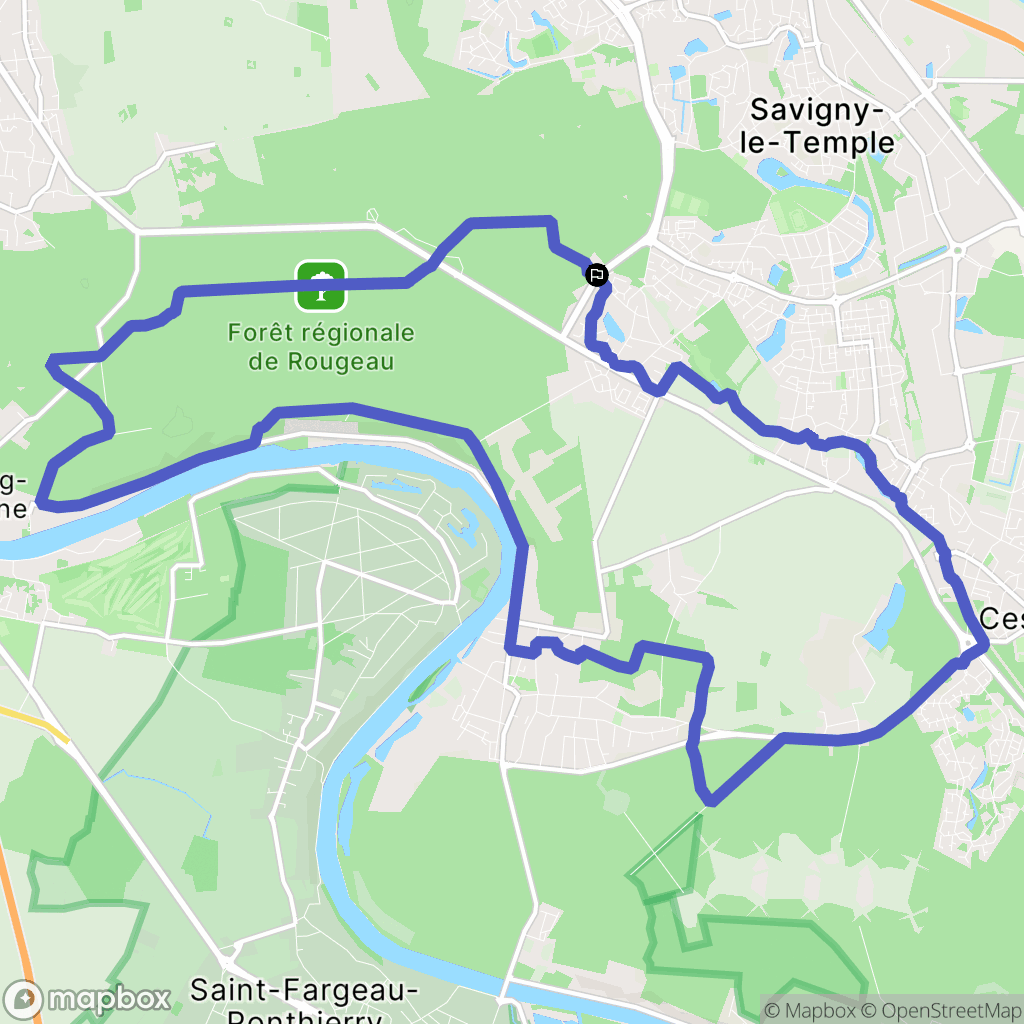 Nandy : carte du parcours de randonnée - France