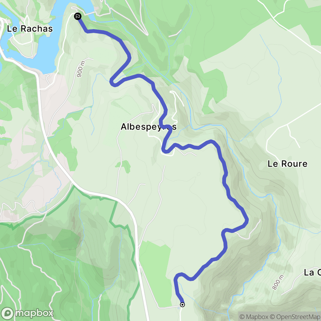 Prévenchères : carte du parcours de randonnée - France
