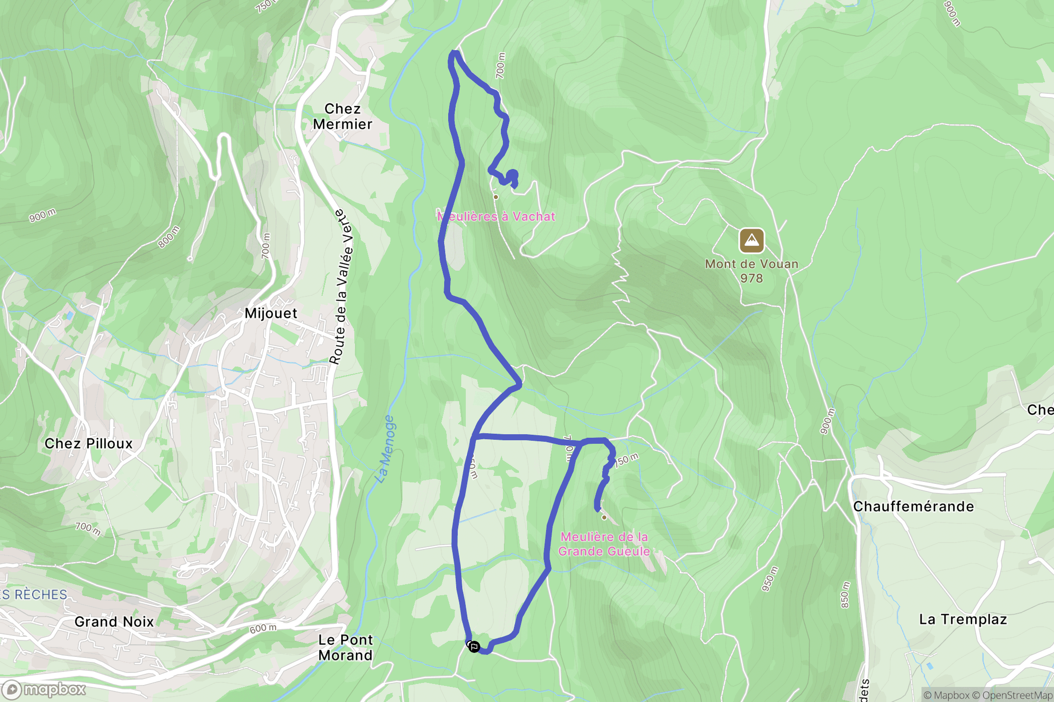 Fillinges : carte du parcours de randonnée - France