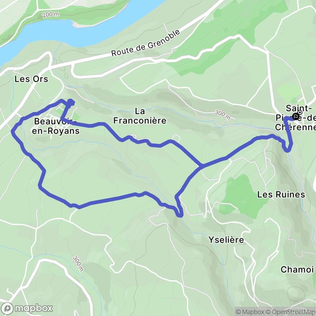 Saint-Pierre-de-Chérennes : carte du parcours de randonnée - France
