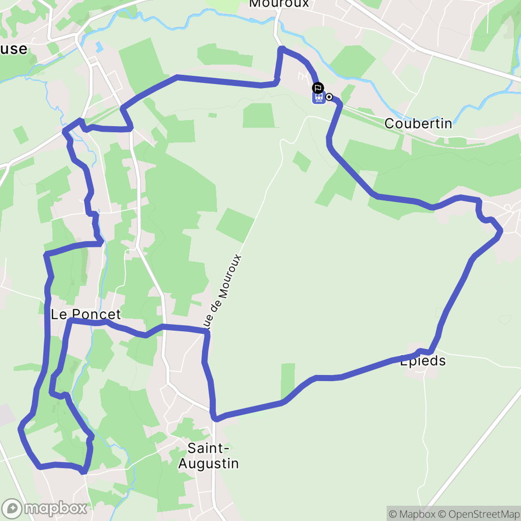 Mouroux : carte du parcours de randonnée - France