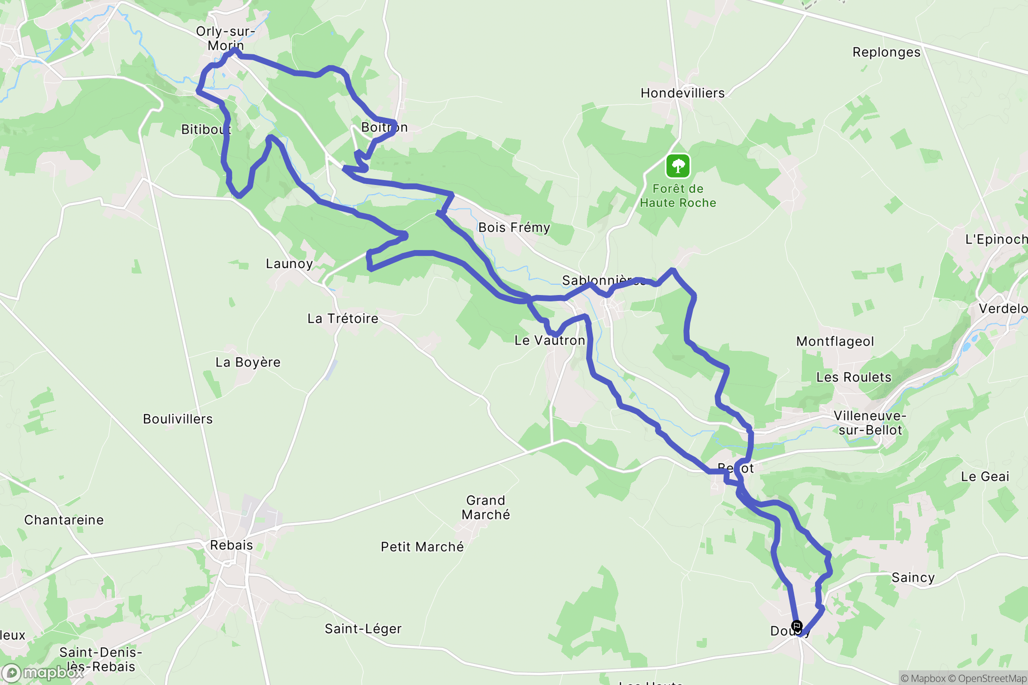 Bellot : carte du parcours de randonnée - France