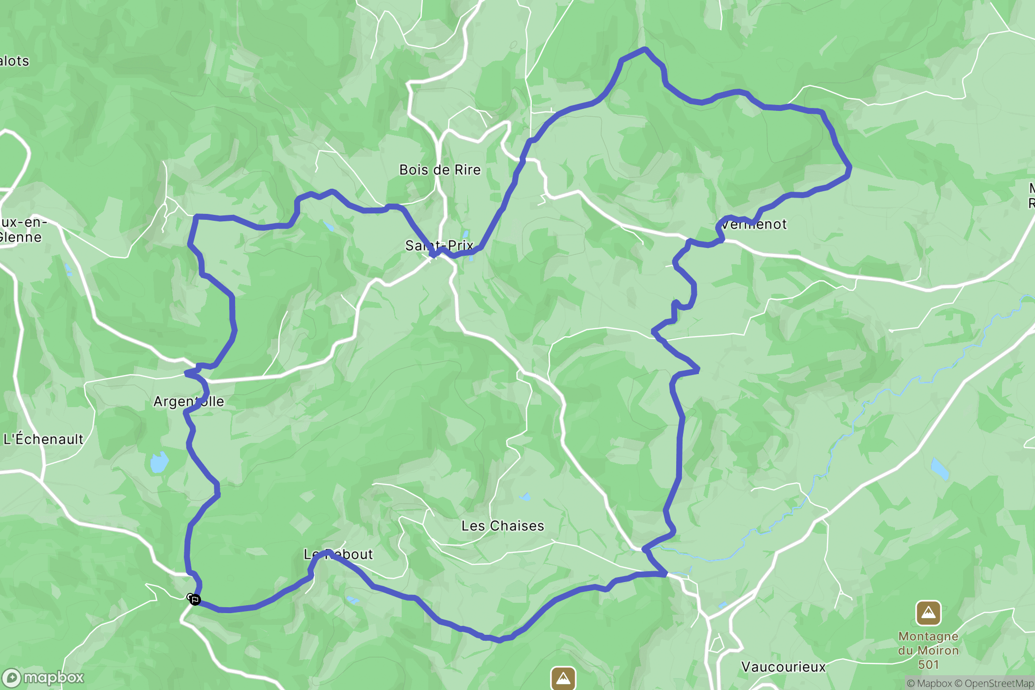 Saint-Léger-sous-Beuvray : carte du parcours de randonnée - France