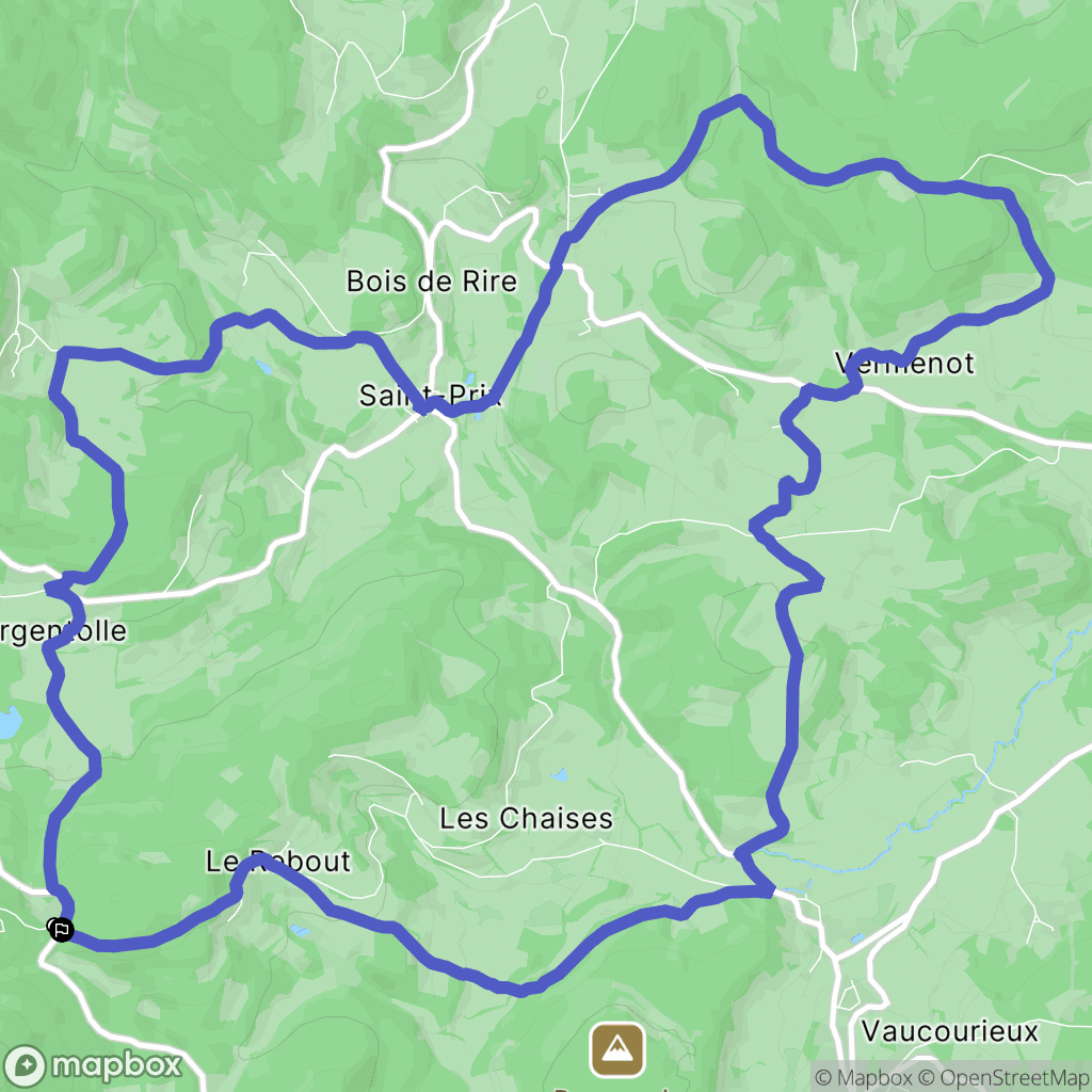 Saint-Léger-sous-Beuvray : carte du parcours de randonnée - France