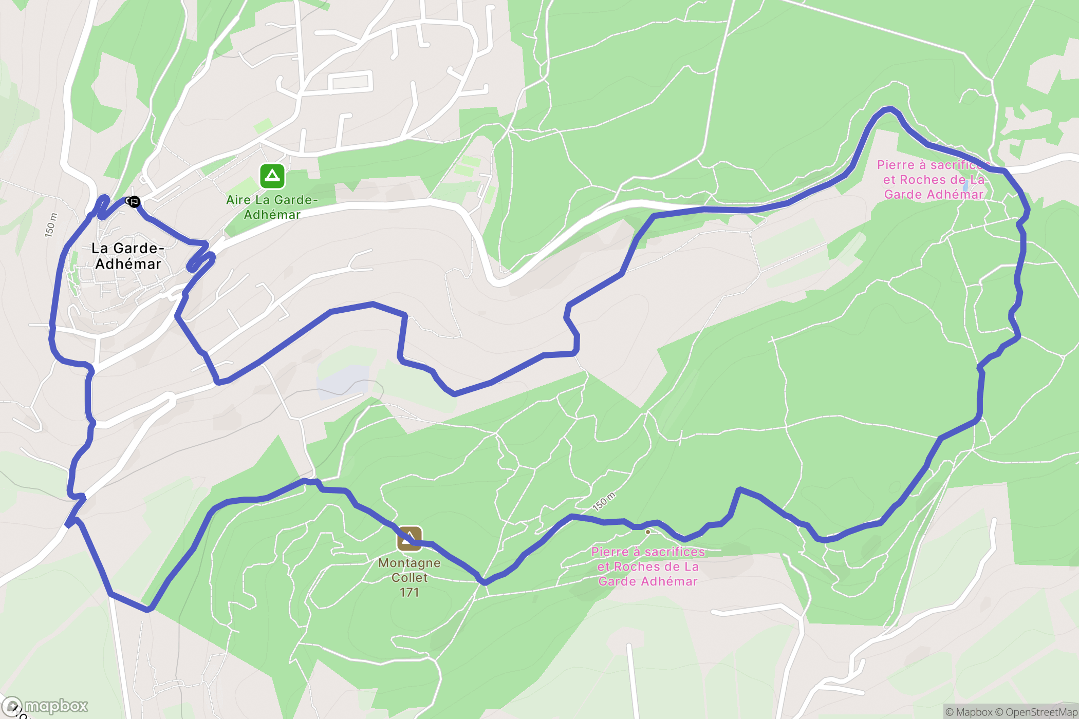 La Garde-Adhémar : carte du parcours de randonnée - France