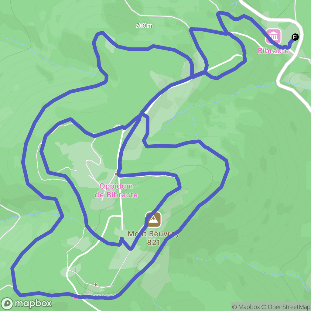 Saint-Léger-sous-Beuvray : carte du parcours de randonnée - France