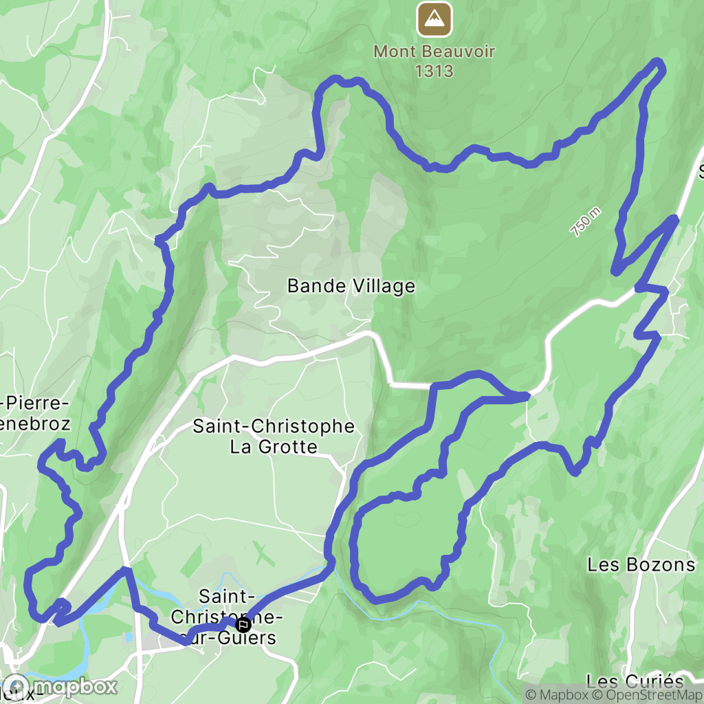 Saint-Christophe-sur-Guiers : carte du parcours de randonnée - France