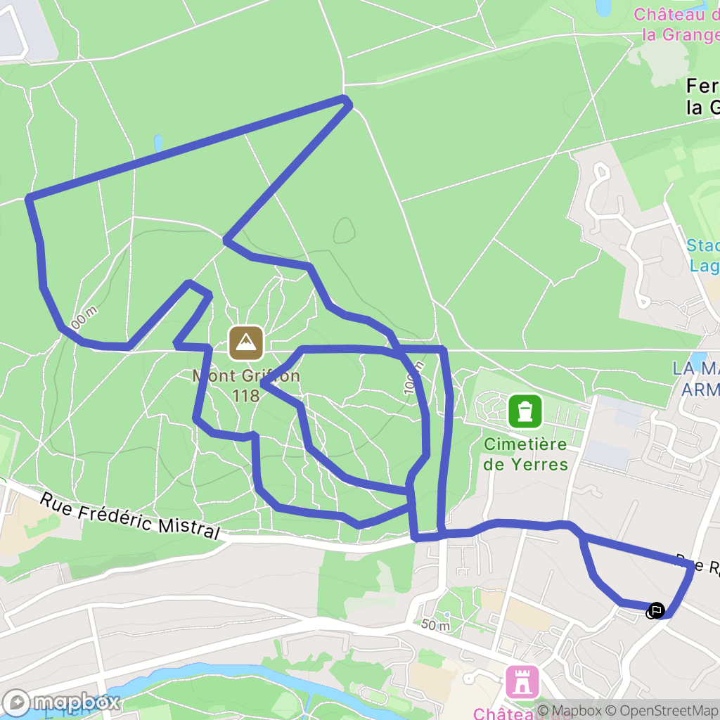 Yerres : carte du parcours de randonnée - France