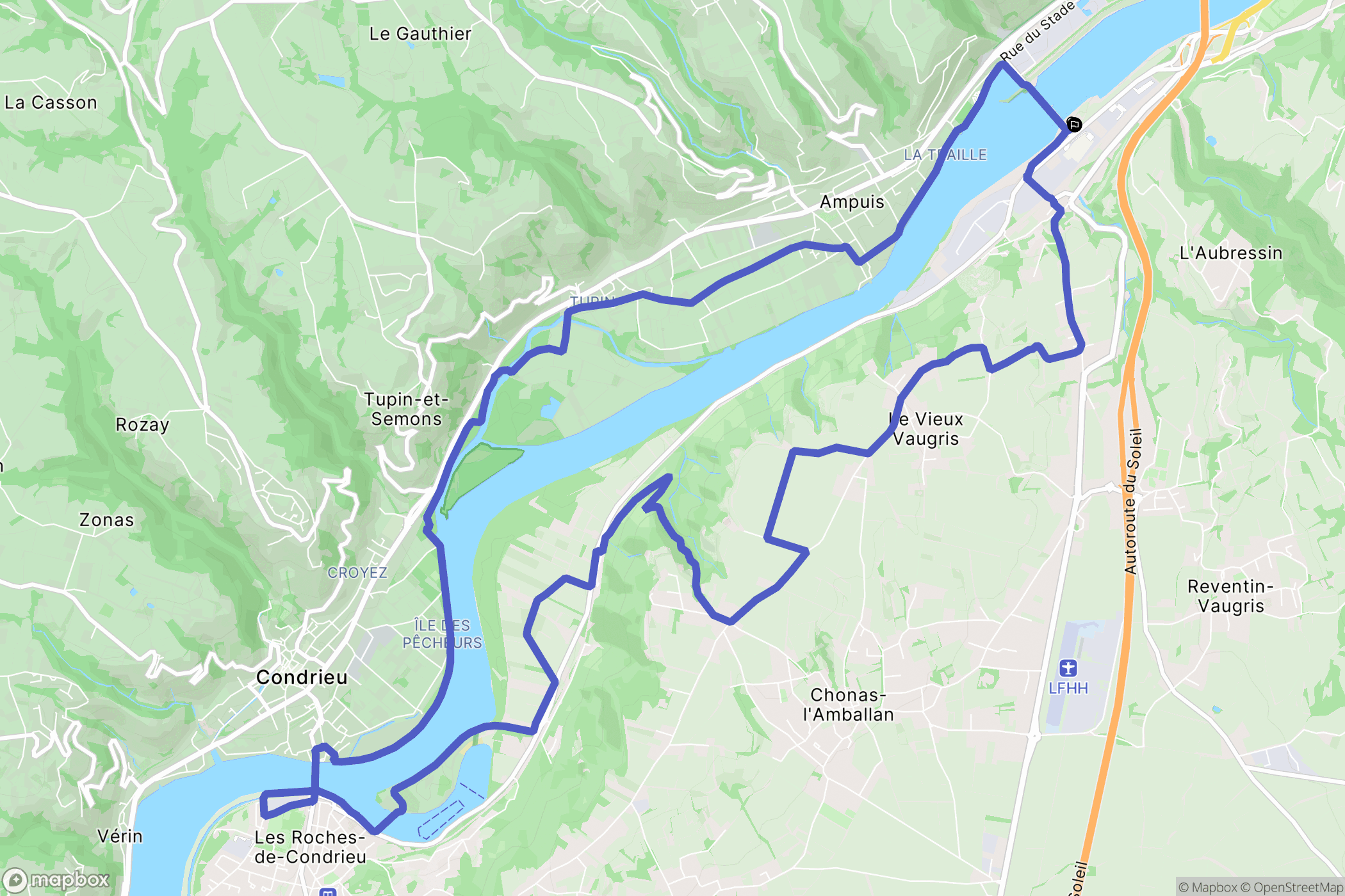 Reventin-Vaugris : carte du parcours de randonnée - France