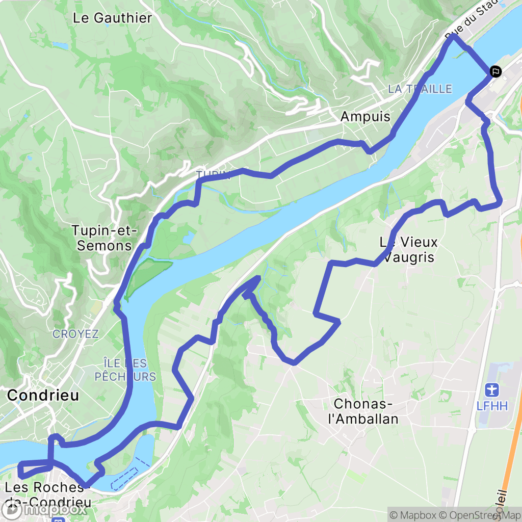 Reventin-Vaugris : carte du parcours de randonnée - France